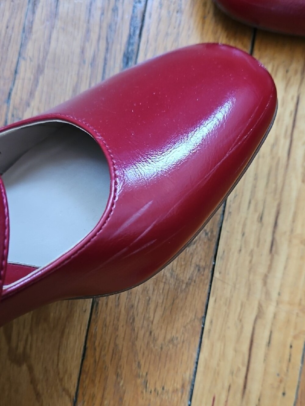 Naturalizer Red Mary Jane Block Heels with Ankle Strap - Picture 4 of 16